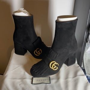 Gucci Black Suede MARMONT Bootie size 36 & 36.5